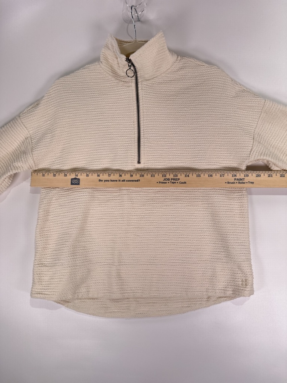 Sweaty Betty Rest Up Half Zip Pullover Textured Cream Ivory US 4 XS - Picture 12 of 13